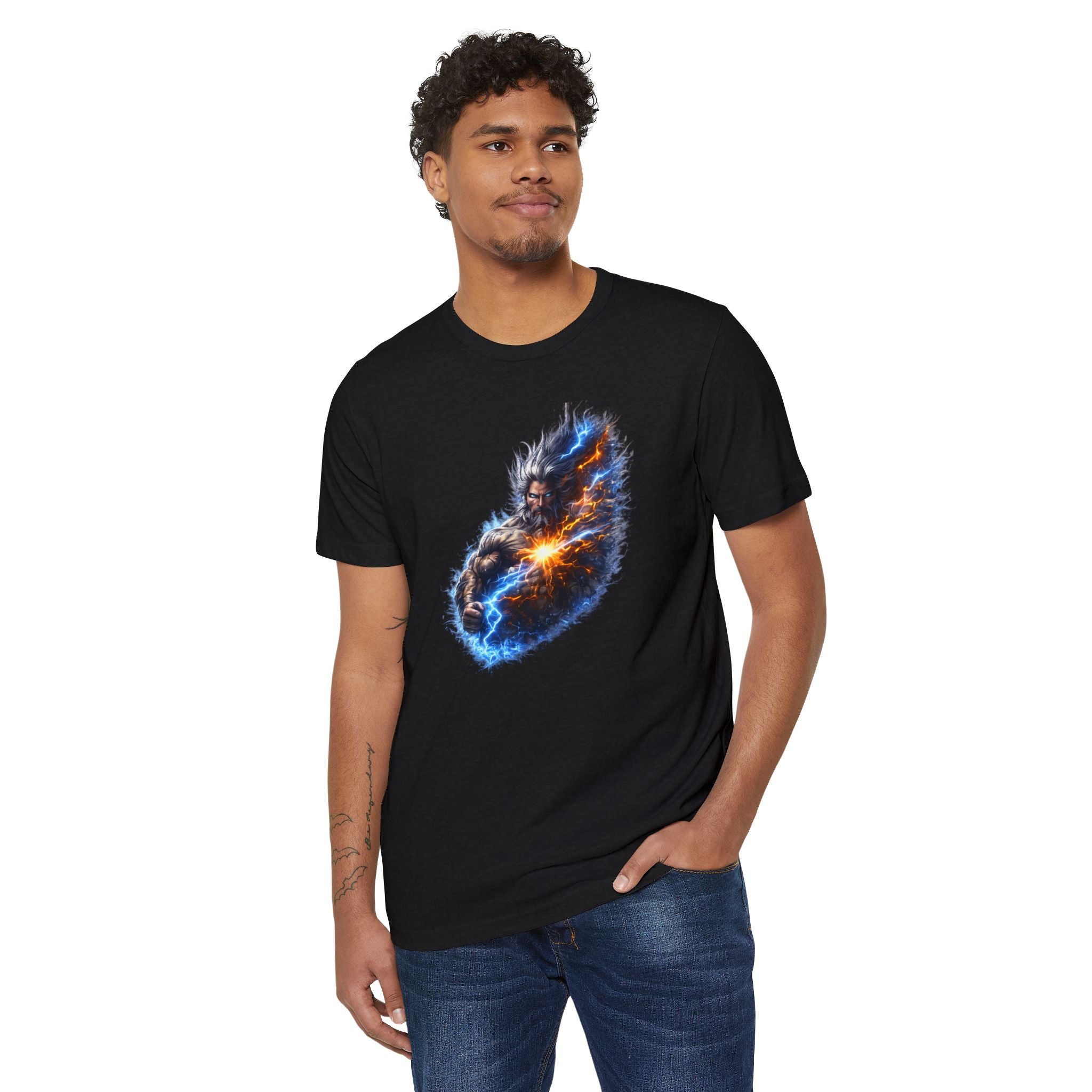 Energy Burst T‑Shirt — Cosmic Warrior Lightning Graphic Tee